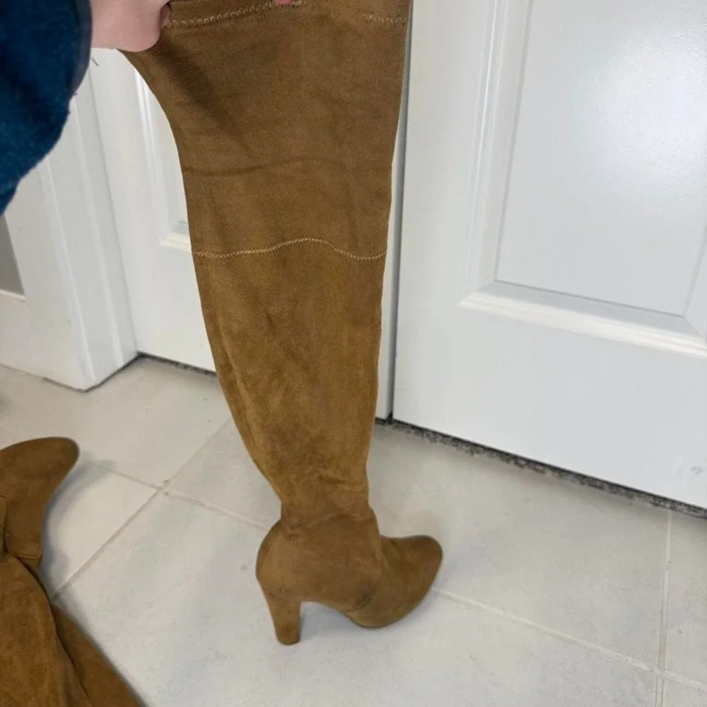 Tan suede over the knee high heel boots‎ boots -Size 6.5